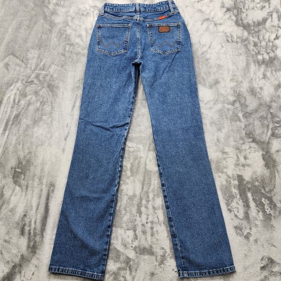 Vintage Wrangler Jeans Womens 3 Juniors Blue Mid Rise Slim Straight Leg Western - Picture 3 of 12